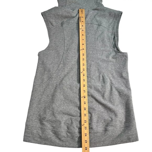 Lululemon Womens Light Gray Pocket Sleeveless Running Pullover Hoodie Size 4 - Picture 11 of 12